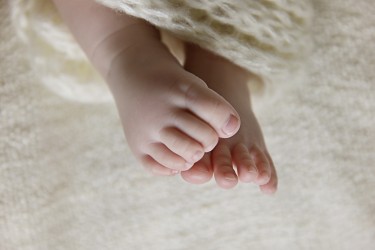 Baby feet close up